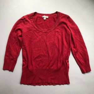 Red Sweater Top Size Small